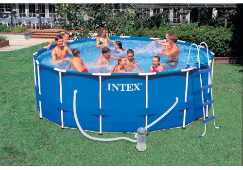 28242 Каркасный бассейн круглый INTEX Metal Frame 457х122+фильтр-насос картр. 3785 л/ч